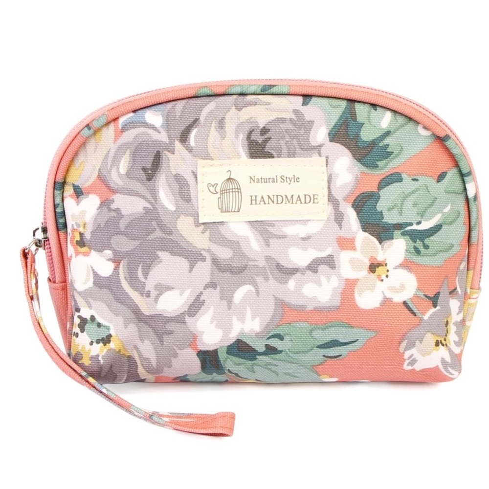 NWOT Coral Cosmetic Bag